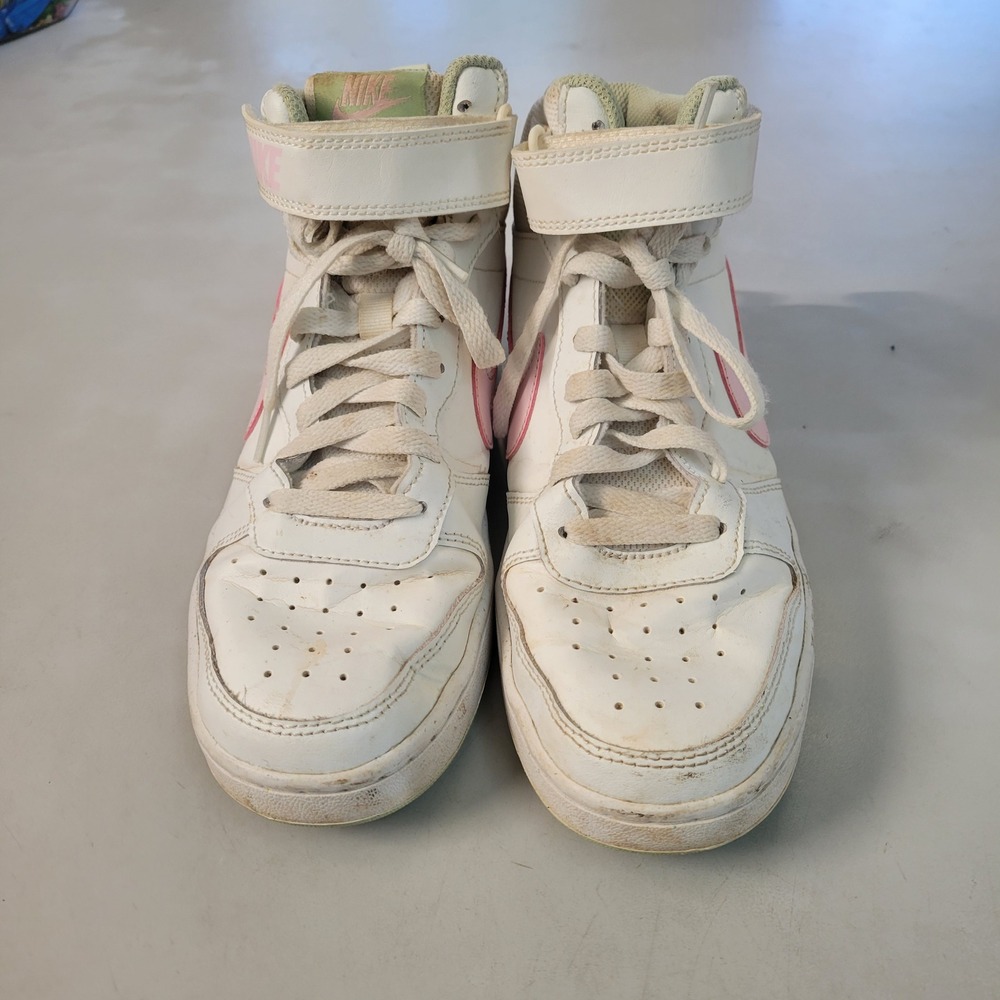 Nike Court Borough Mid 2 White Pink Light Green Youth 7Y CD7782-111